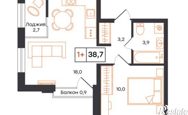 1-комн квартира в новом доме ул Новая, 65,  д. 65