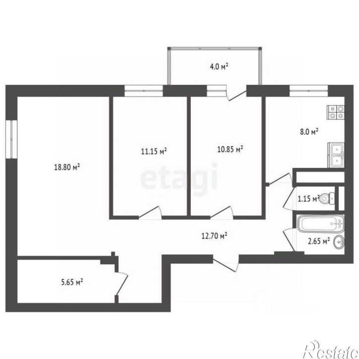 3-комн квартира ул Станислава Карнацевича, 7,  д. 7