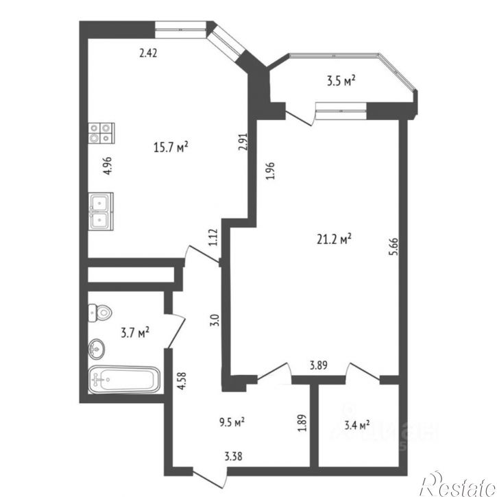 1-комн квартира Заречный пр-д, 33,  д. 33