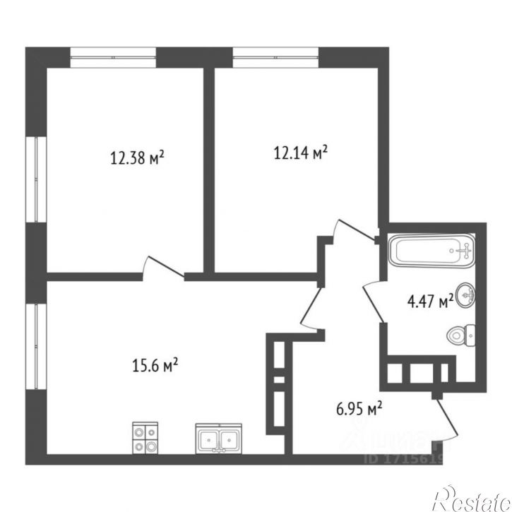 2-комн квартира ул Фармана Салманова, д 15