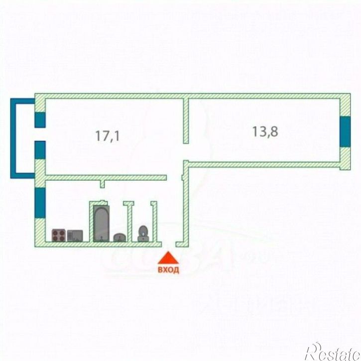 2-комн квартира ул Текстильная, 21,  д. 21