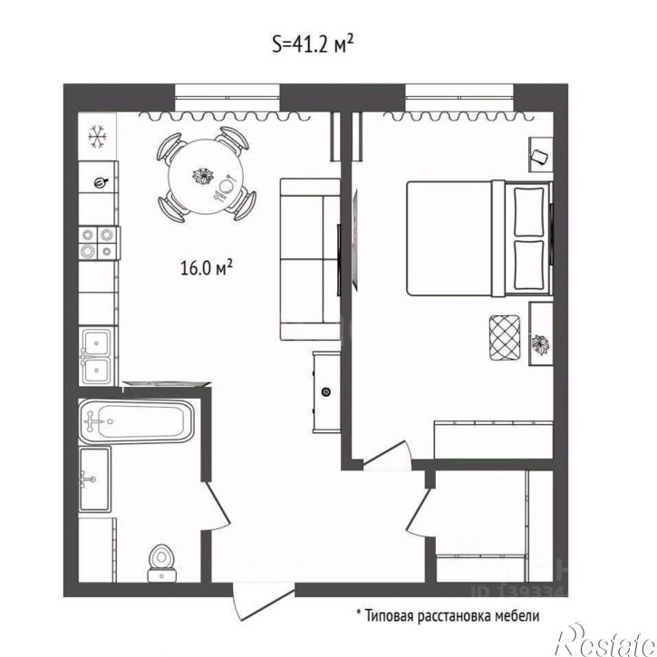 1-комн квартира ул Новгородская, 20,  д. 20