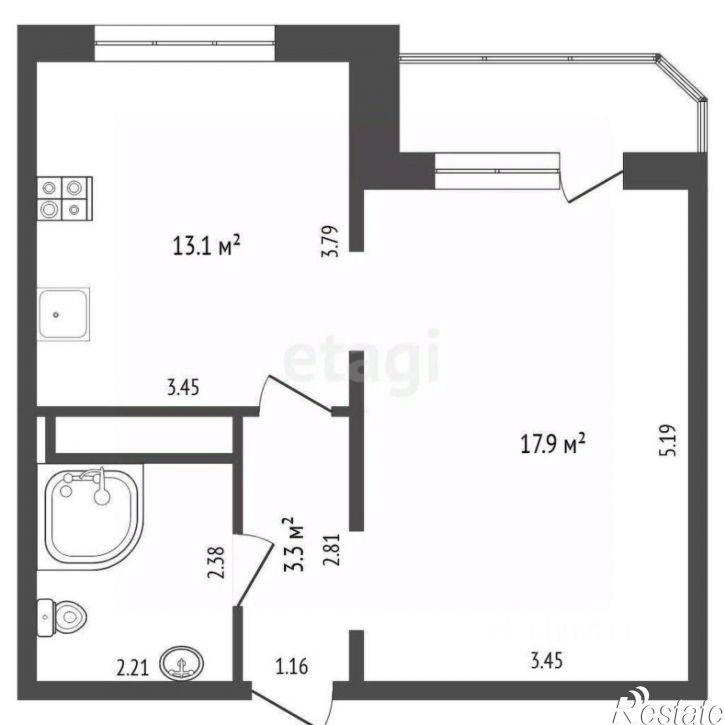 1-комн квартира ул Монтажников, 42б,  д. 42б