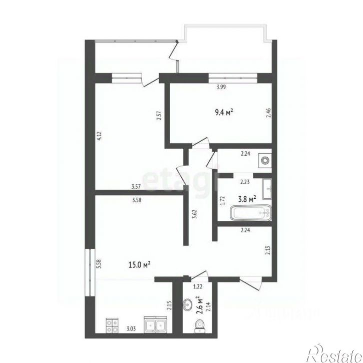 2-комн квартира ул Ю.-Р.Г.Эрвье, 30 4,  д. 30 4,  к. 4