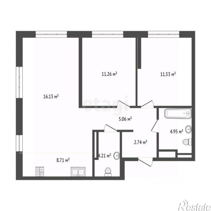 2-комн квартира ул Харьковская, 72б,  д. 72б