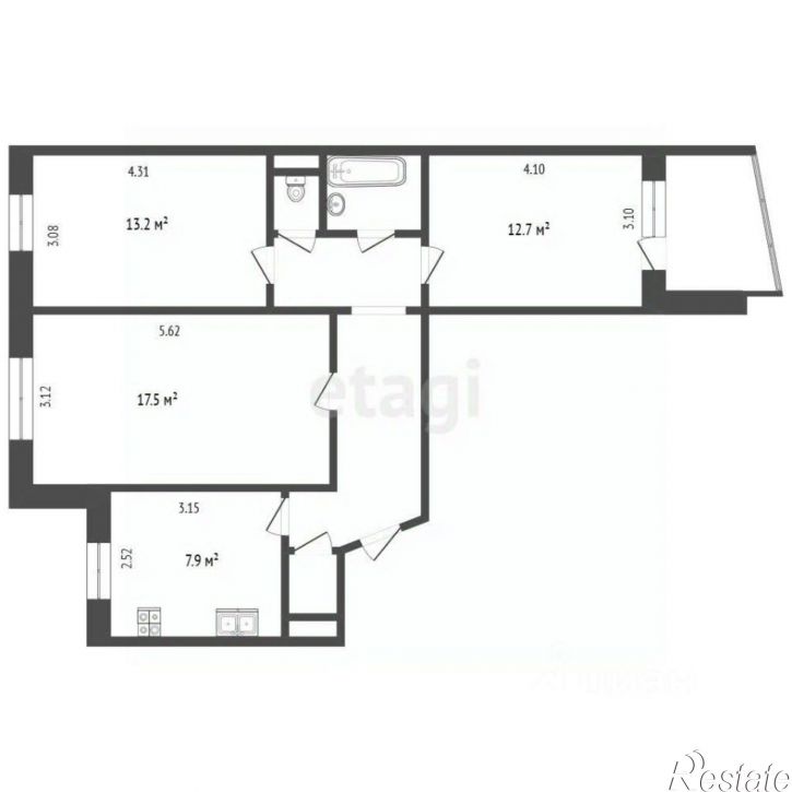 3-комн квартира ул Моторостроителей, 5,  д. 5