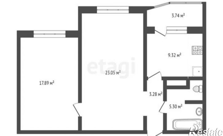 2-комн квартира ул Федюнинского, 54 2,  д. 54 2,  к. 2