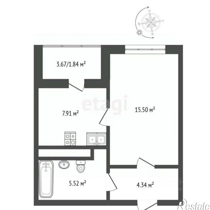 1-комн квартира ул Бакинских Комиссаров, 3 1,  д. 3 1,  к. 1