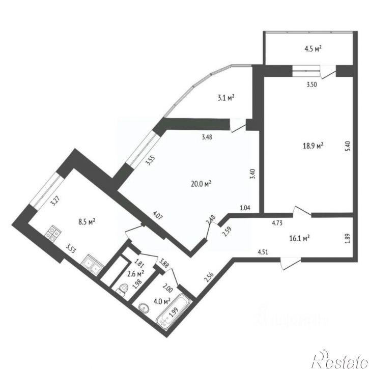 2-комн квартира ул Ямская, 86,  д. 86