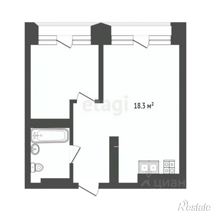 1-комн квартира ул Василия Малкова, 10,  д. 10