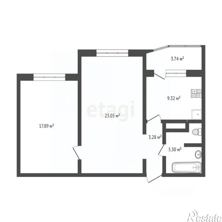 2-комн квартира ул Федюнинского, 54 2,  д. 54 2,  к. 2