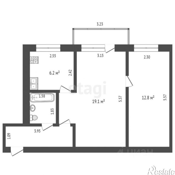 2-комн квартира ул Колхозная, 2,  д. 2