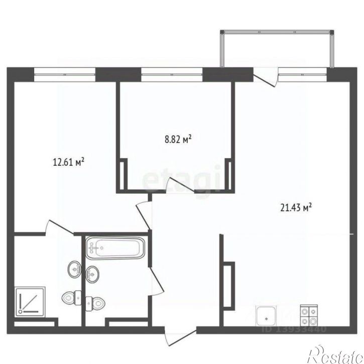 2-комн квартира ул Геннадия Райкова, 19,  д. 19