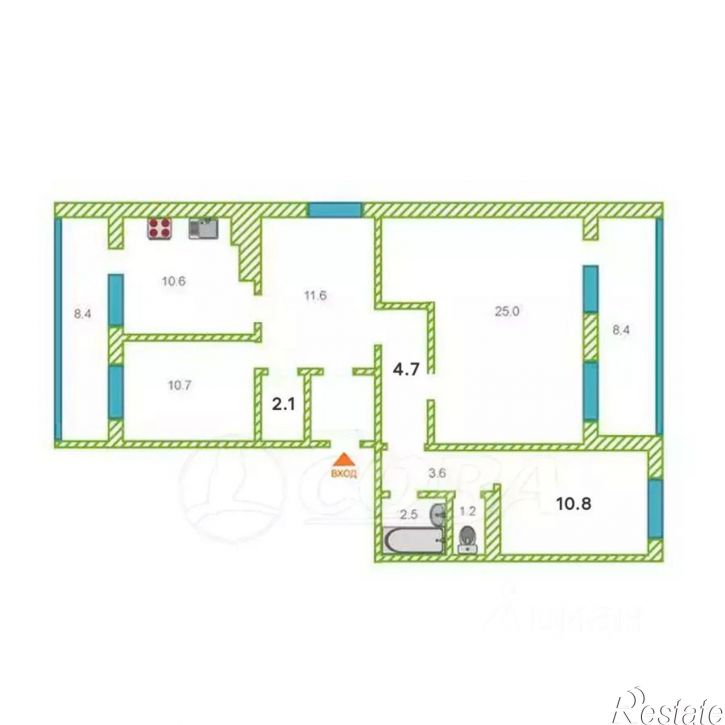 3-комн квартира Заречный пр-д, 39,  д. 39