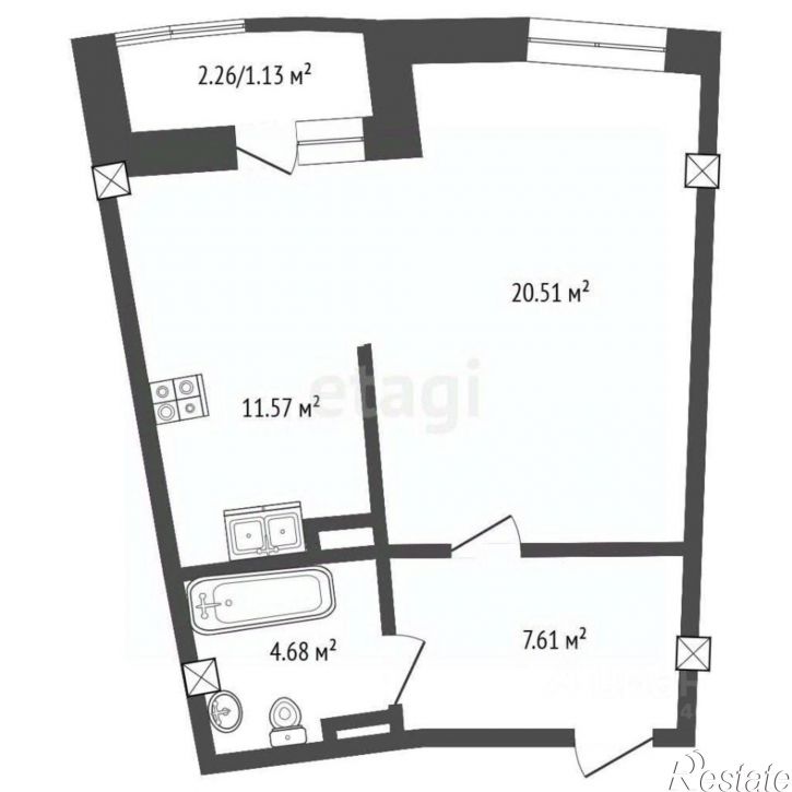 1-комн квартира ул Профсоюзная, 56,  д. 56