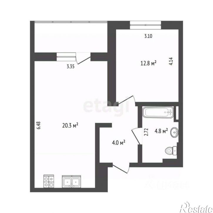 1-комн квартира ул Пихтовая, 4,  д. 4