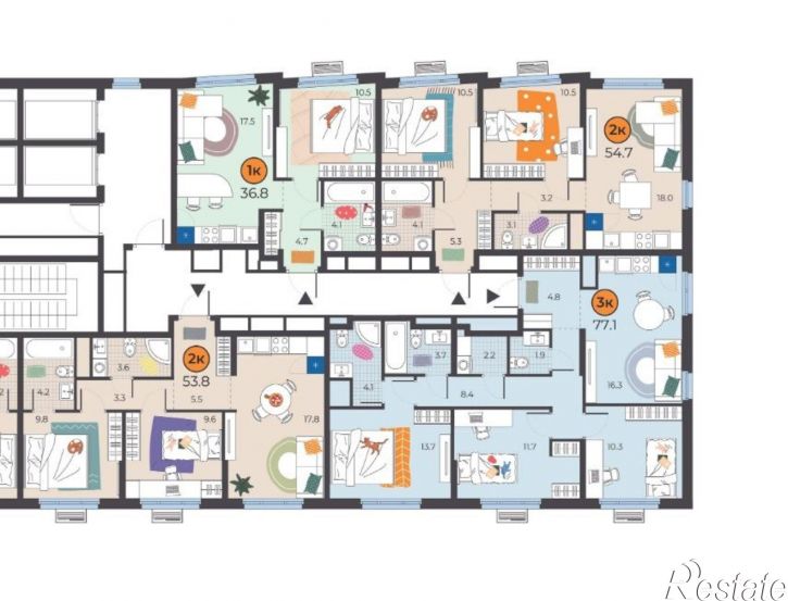 2-комн квартира в новом доме ул Эльвиры Федоровой, 3,  д. 3