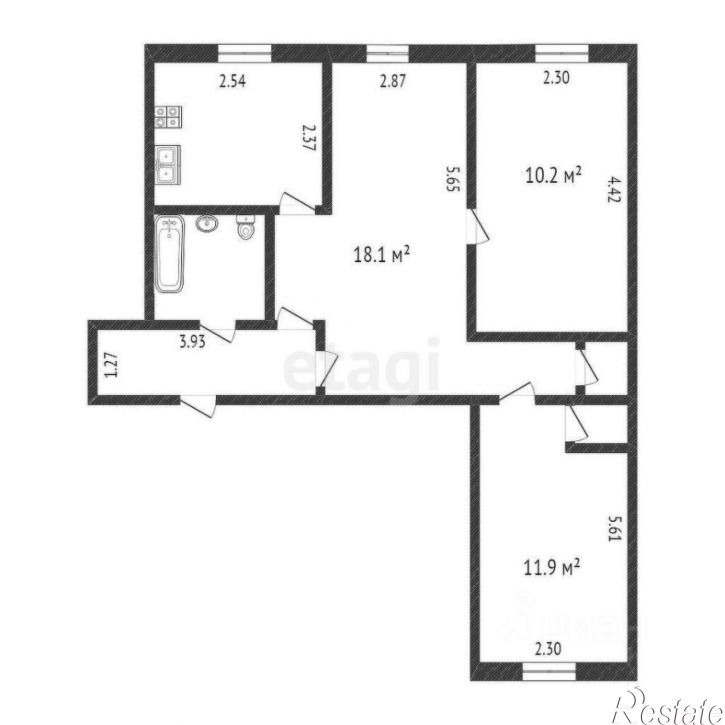 3-комн квартира ул Революции, 1а,  д. 1а