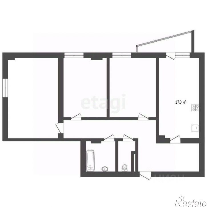 3-комн квартира Заречный пр-д, 39 1,  д. 39 1,  к. 1