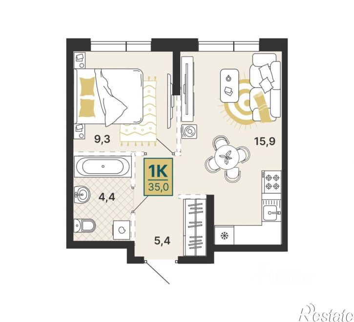 1-комн квартира в новом доме ул Охотская, 30,  д. 30