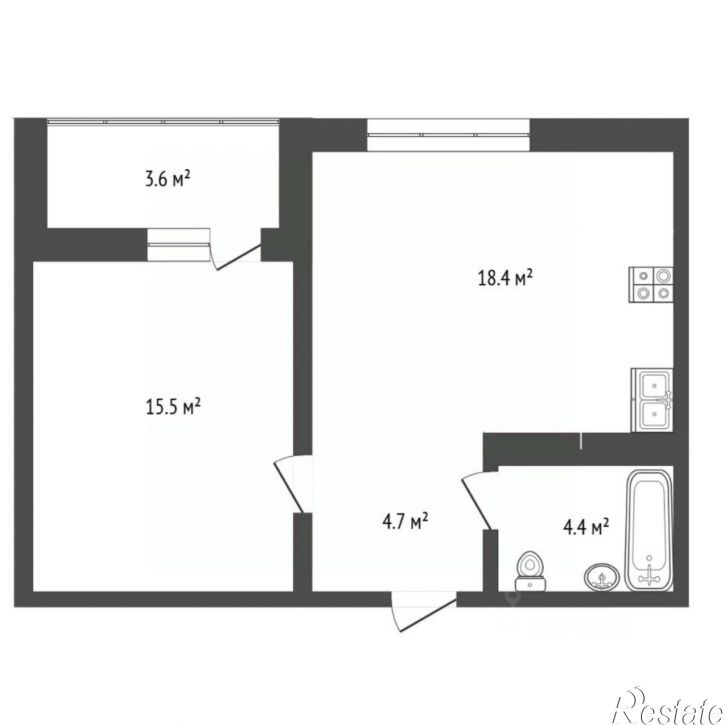 1-комн квартира ул разведчика Кузнецова, 16/1,  д. 16/1