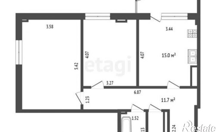 2-комн квартира Заречный пр-д, 39а 1,  д. 39а 1,  к. 1