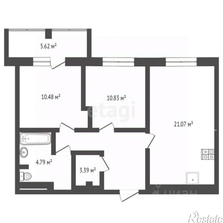 2-комн квартира ул Фармана Салманова, 22,  д. 22