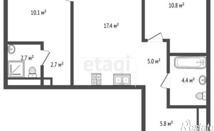 2-комн квартира ул Ветеранов труда, 36/1,  д. 36/1