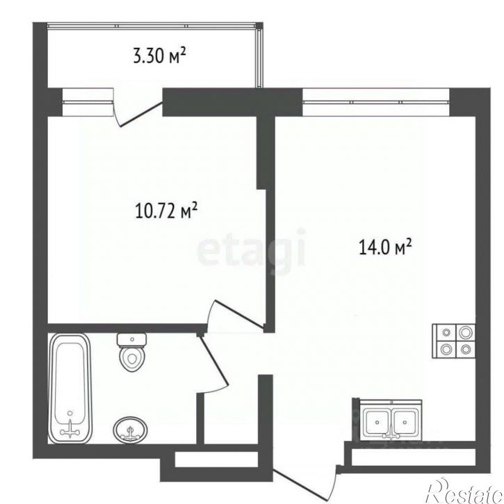 1-комн квартира ул Республики, 205 19,  д. 205 19,  к. 19