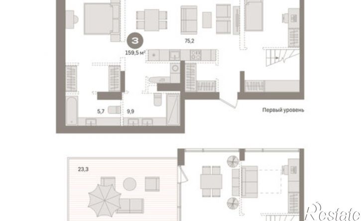 3-комн квартира Причальная улица, 7
