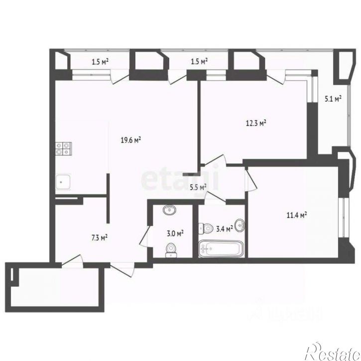 2-комн квартира ул Судостроителей, 46 1,  д. 46 1,  к. 1
