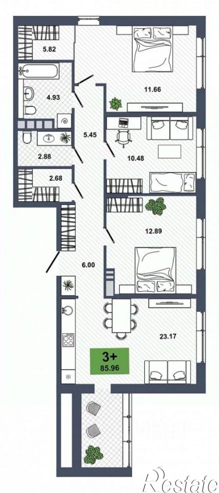 3-комн квартира ул Ставропольская, 95,  д. 95