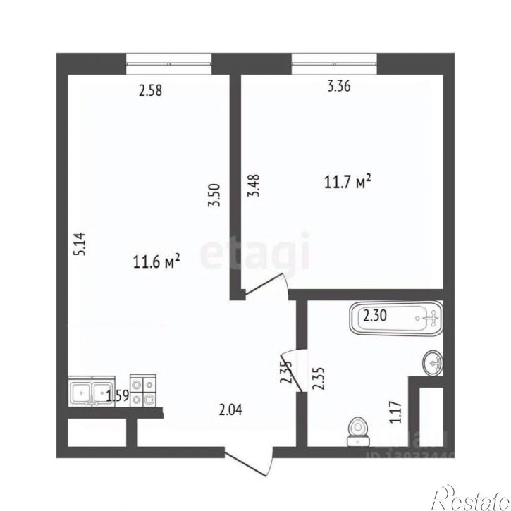 1-комн квартира ул Республики, 204 6,  д. 204 6,  к. 6