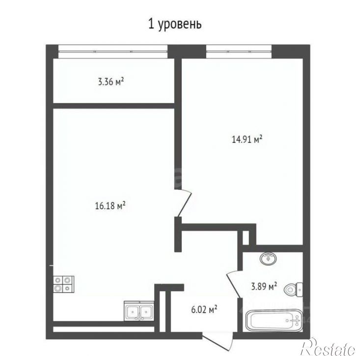 2-комн квартира городской округ Тюмень