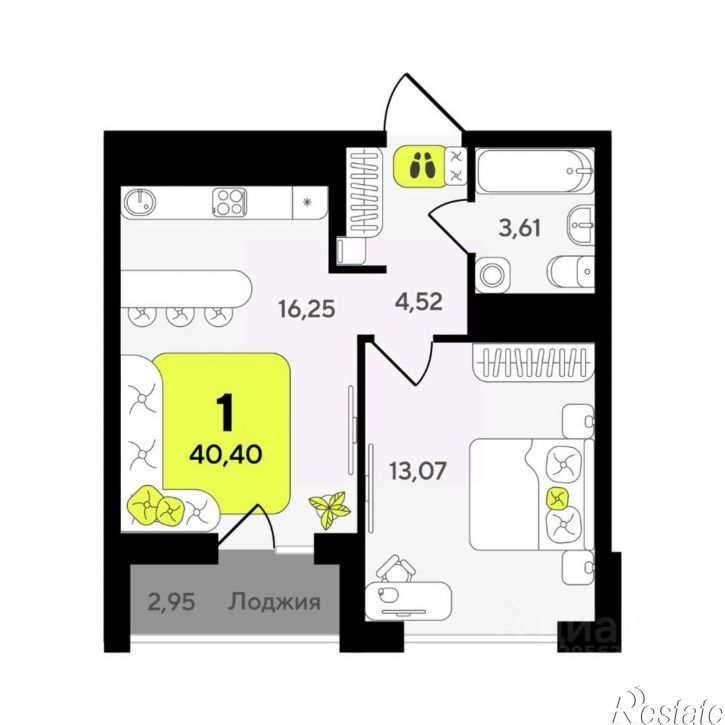 1-комн квартира в новом доме ул разведчика Кузнецова, 10,  д. 10