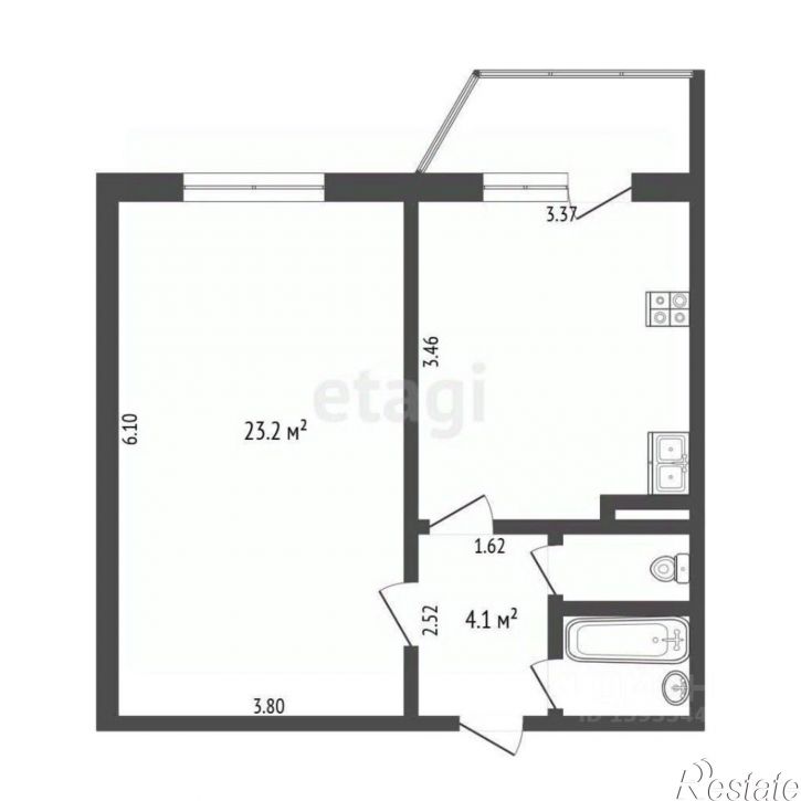 1-комн квартира ул Арктическая, 1 1,  д. 1 1,  к. 1