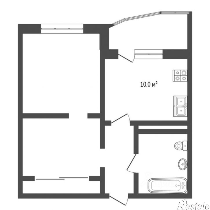 1-комн квартира ул Александра Митинского, 6,  д. 6