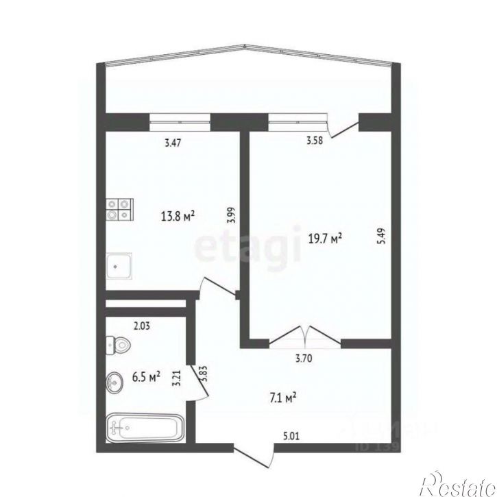 1-комн квартира Ямская улица, 86 к1,  д. 86 к1