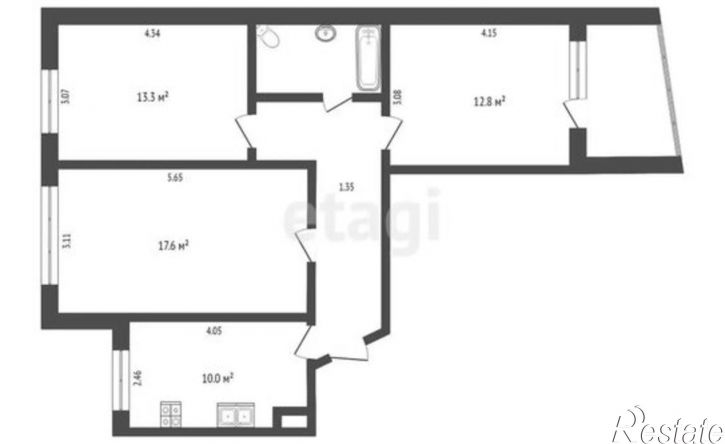 3-комн квартира улица Елизарова, 49,  д. 49
