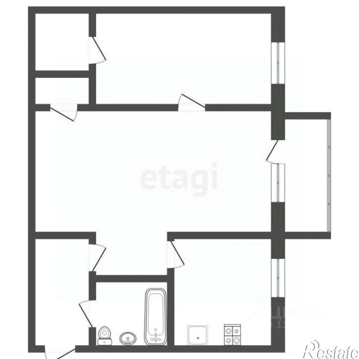 2-комн квартира улица Луначарского, 57,  д. 57