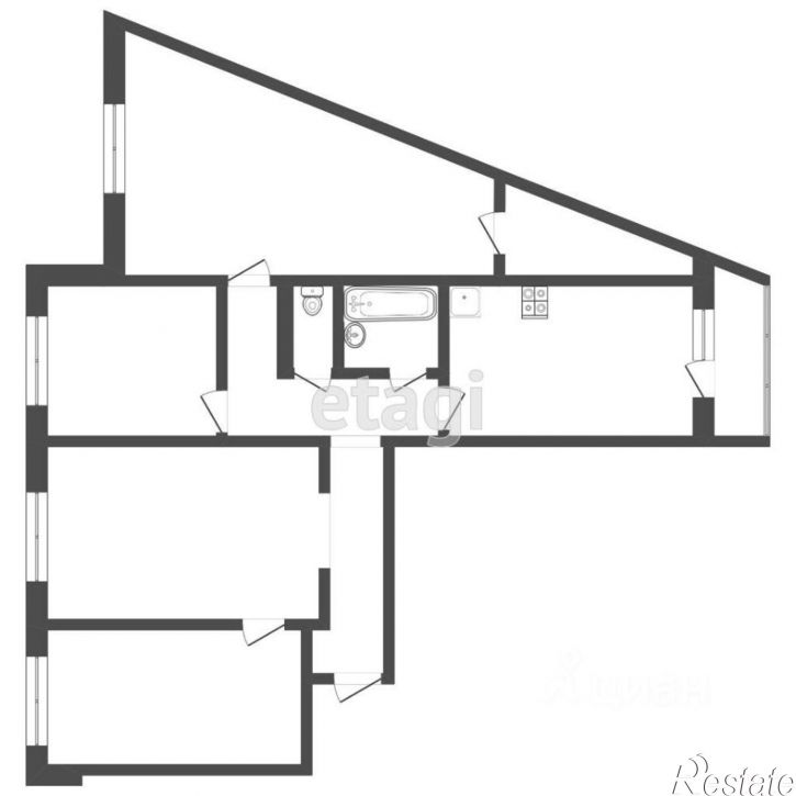 4-комн квартира улица Моторостроителей, 2А,  д. 2А