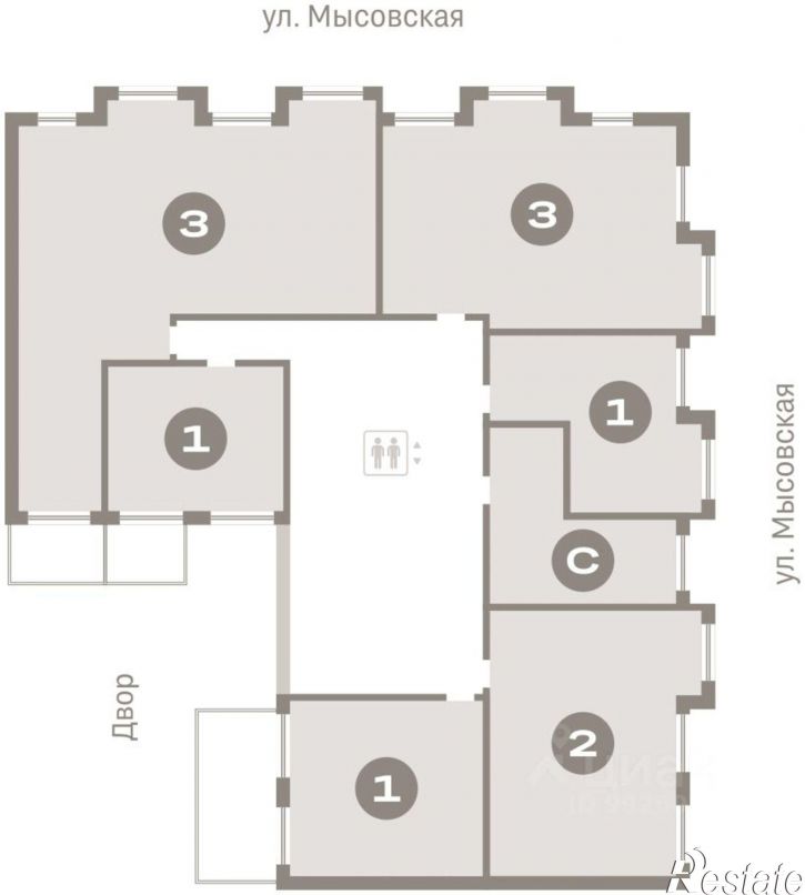 1-комн квартира в новом доме Мысовская улица, 26 к3,  д. 26 к3