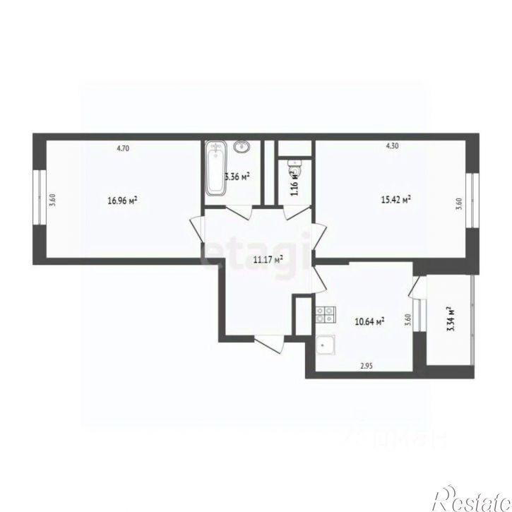 2-комн квартира Беловежская улица, 13,  д. 13