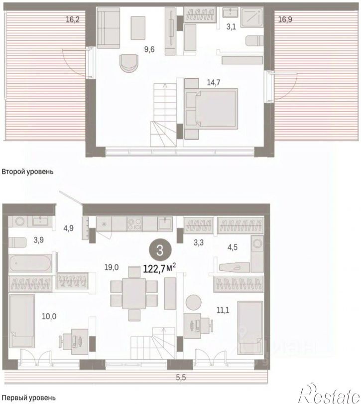 3-комн квартира в новом доме улица Республики, 205 к2,  д. 205 к2
