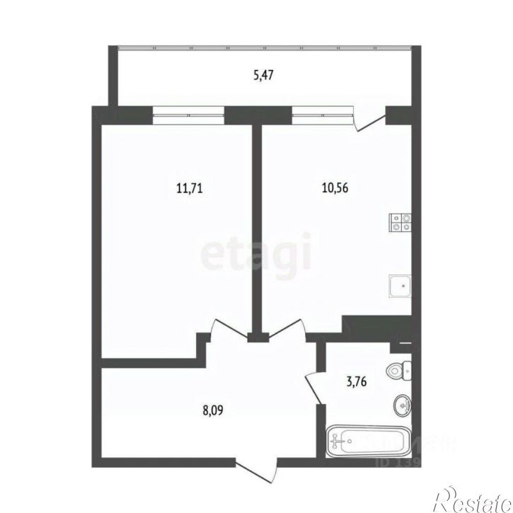 1-комн квартира улица Раушана Абдуллина, 2 к1,  д. 2 к1
