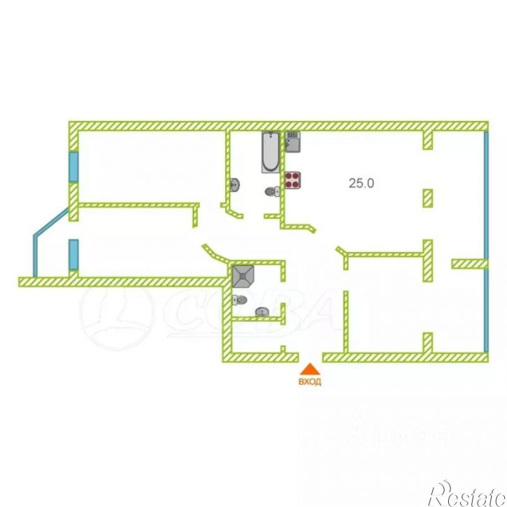 3-комн квартира Киевская улица, 65/2,  д. 65/2