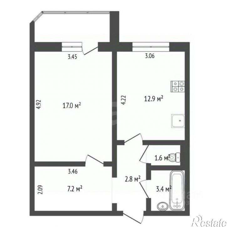 1-комн квартира Широтная улица, 108 к3,  д. 108 к3