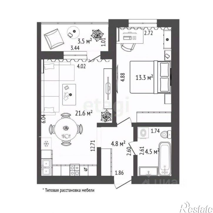 1-комн квартира улица Тимофея Кармацкого, 11,  д. 11