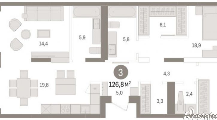 2-комн квартира в новом доме Мысовская улица, 26 к3,  д. 26 к3