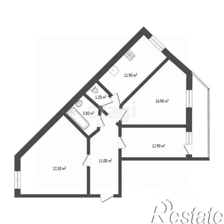 3-комн квартира улица Малиновского, 6А к2,  д. 6А к2